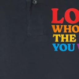 LOVE Whoever the Fuck You Want LGBTQ Rainbow Pride Flag Softstyle Adult Sport Polo