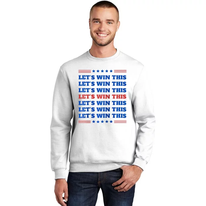 LetS Win This Usa 2024 Harris Walz Election Slogan Democrat Raglan Baseball Sweatshirt