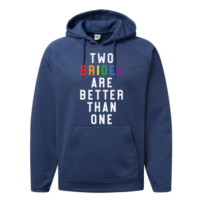 Lesbian Wedding Two Brides Are Better Than One Lgbt Performance Fleece Hoodie