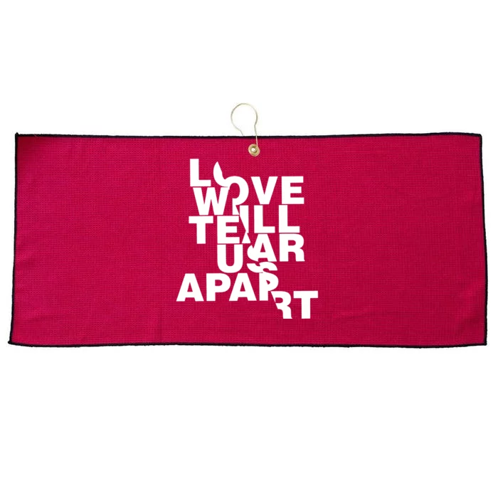 Love Will Tear Us Apart Large Microfiber Waffle Golf Towel