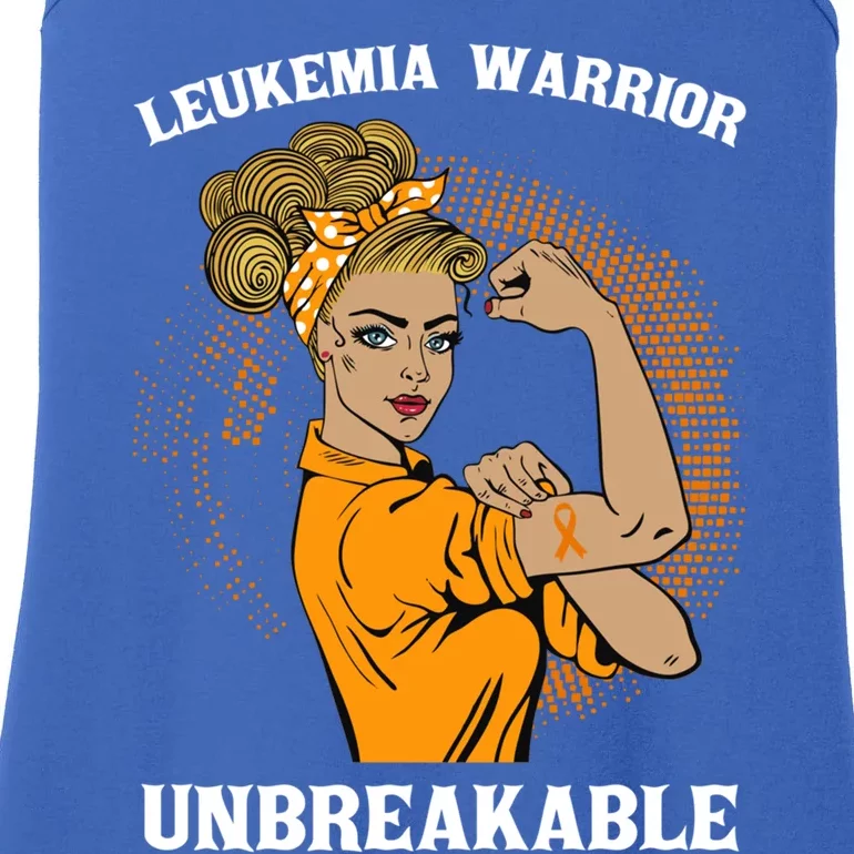 Leukemia Warrior Unbreakable Awareness Gift Ladies Essential Tank