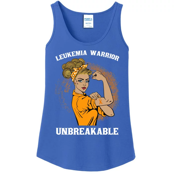 Leukemia Warrior Unbreakable Awareness Gift Ladies Essential Tank