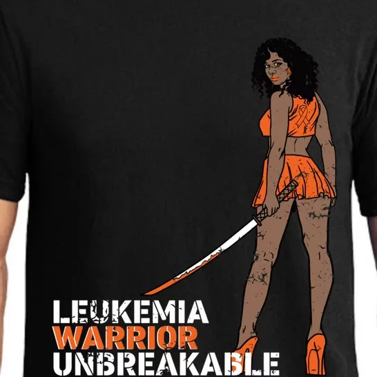 Leukemia Warrior Unbreakable Blood Cancer Awareness Melanin Gift Pajama Set