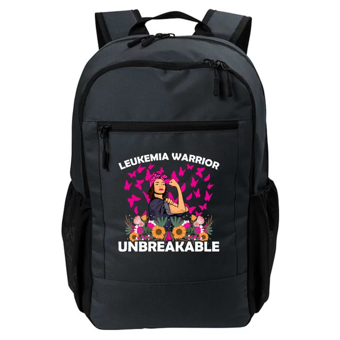 Leukemia Warrior Unbreakable Cancer Awareness Orange Ribbon Gift Daily Commute Backpack