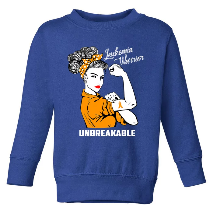 Leukemia Warrior Unbreakable Cool Gift Toddler Sweatshirt