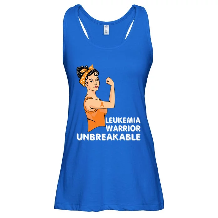 Leukemia Warrior Unbreakable Support Squad Orange Ribbon Gift Ladies Essential Flowy Tank