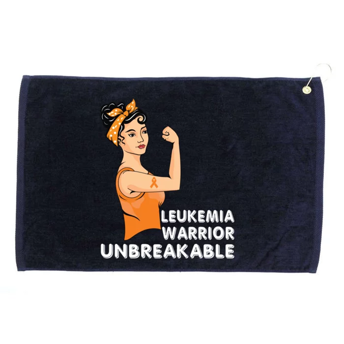 Leukemia Warrior Unbreakable Support Squad Orange Ribbon Gift Grommeted Golf Towel