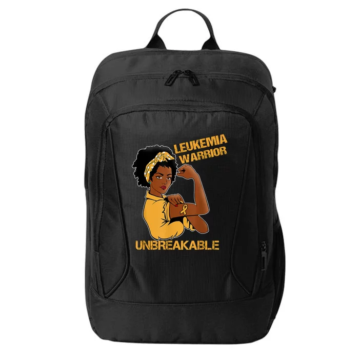 Leukemia Warrior Unbreakable Gift Awareness Gift City Backpack