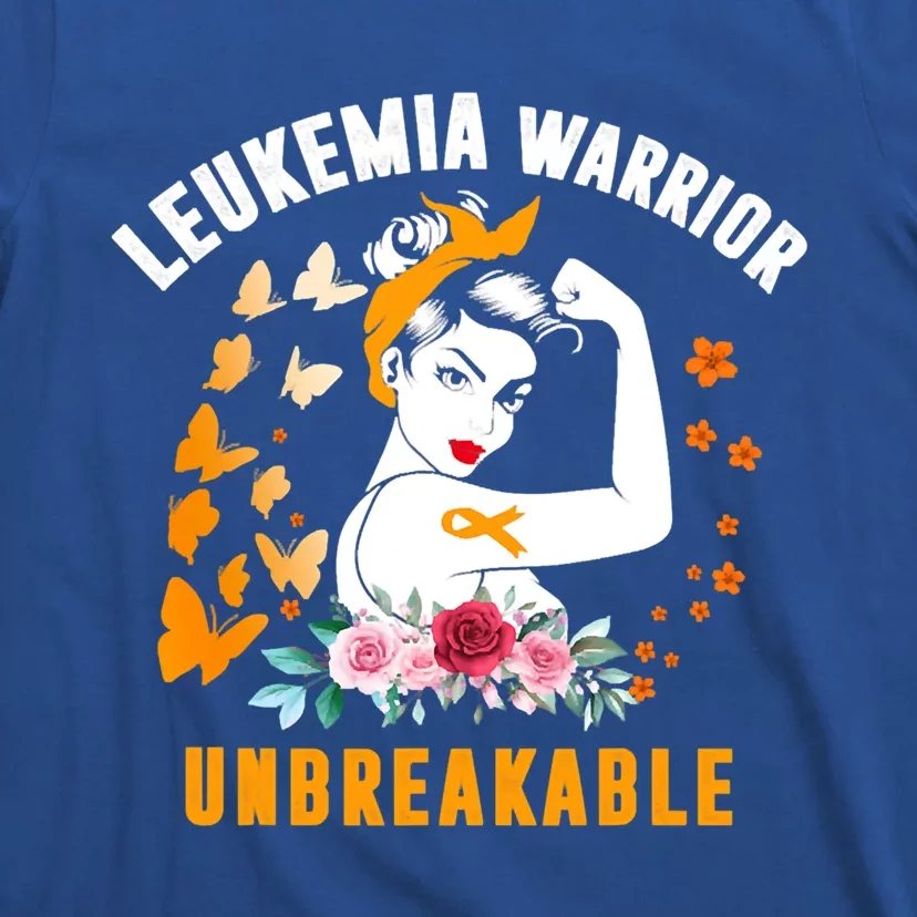 Leukemia Warrior Unbreakable Cool Gift Awareness Gift T-Shirt