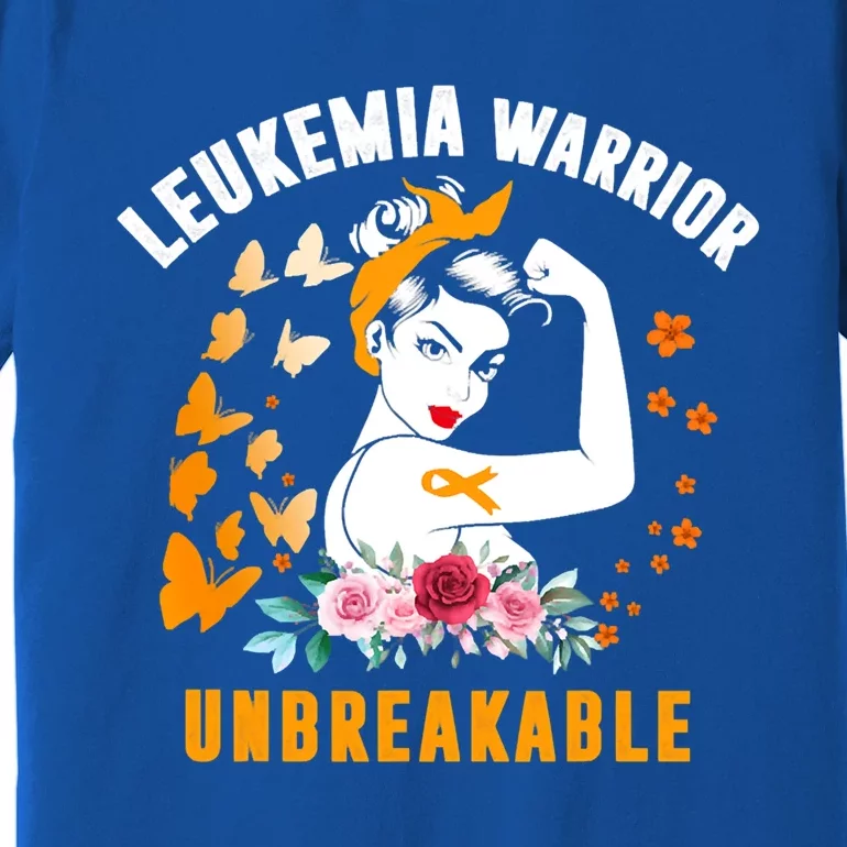 Leukemia Warrior Unbreakable Cool Gift Awareness Gift Premium T-Shirt