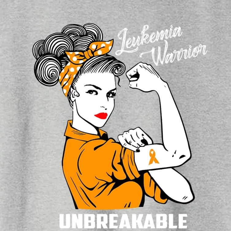 Leukemia Warrior Unbreakable Gift Awareness Gift Great Gift Women's Crop Top Tee