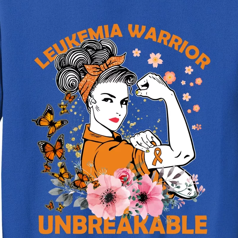 Leukemia Warrior Unbreakable Gift Awareness Funny Gift Sweatshirt