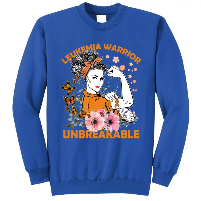 Leukemia Warrior Unbreakable Gift Awareness Funny Gift Sweatshirt