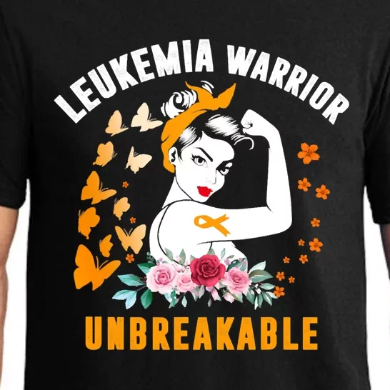 Leukemia Warrior Unbreakable Orange Ribbon Strong Meaningful Gift Pajama Set