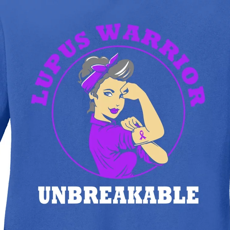 Lupus Warrior Unbreakable Lupus Awareness Gift Ladies Long Sleeve Shirt