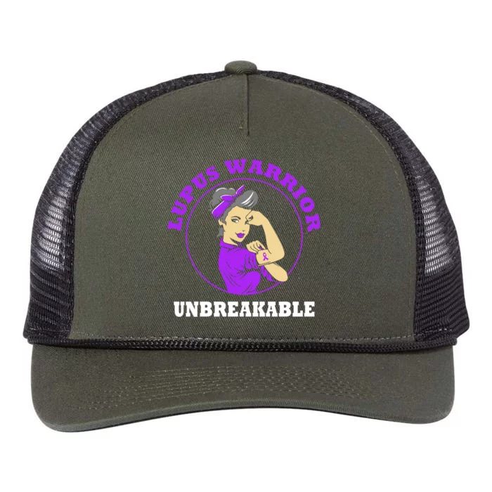 Lupus Warrior Unbreakable Lupus Awareness Gift Retro Rope Trucker Hat Cap