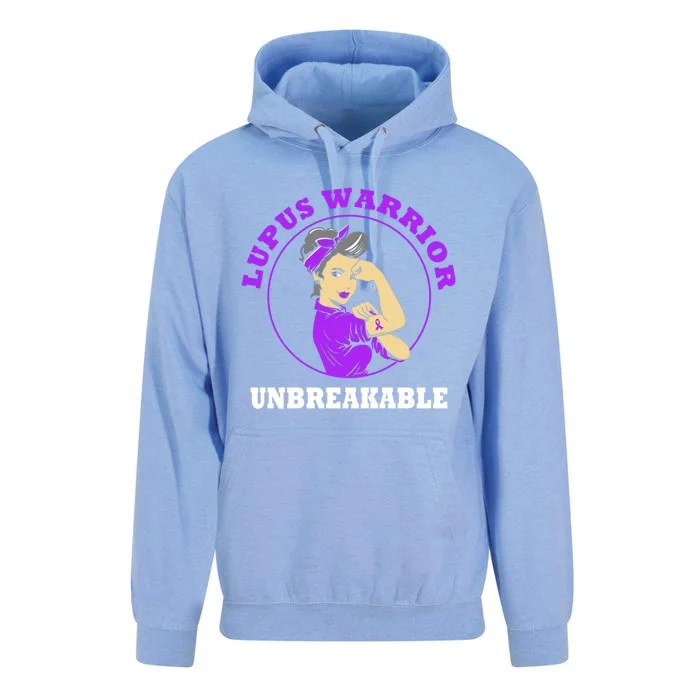 Lupus Warrior Unbreakable Lupus Awareness Gift Unisex Surf Hoodie