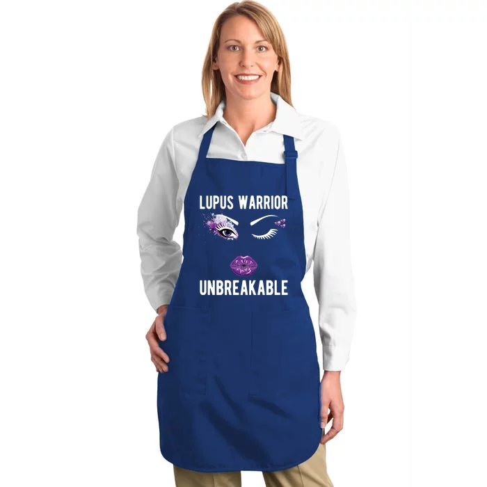 Lupus Warrior Unbreakable Purple Ribbon Lupus Fighter Gift Full-Length Apron With Pocket