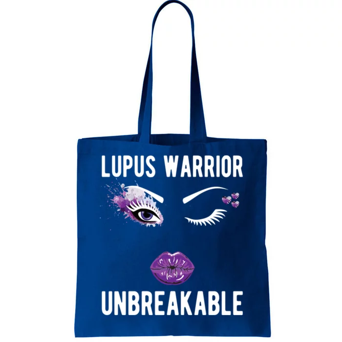 Lupus Warrior Unbreakable Purple Ribbon Lupus Fighter Gift Tote Bag