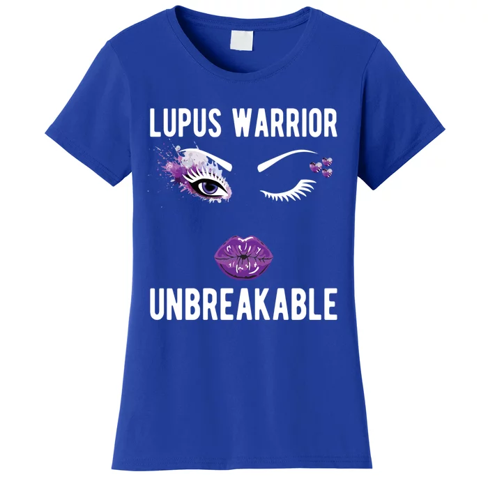 Lupus Warrior Unbreakable Purple Ribbon Lupus Fighter Gift Women's T-Shirt