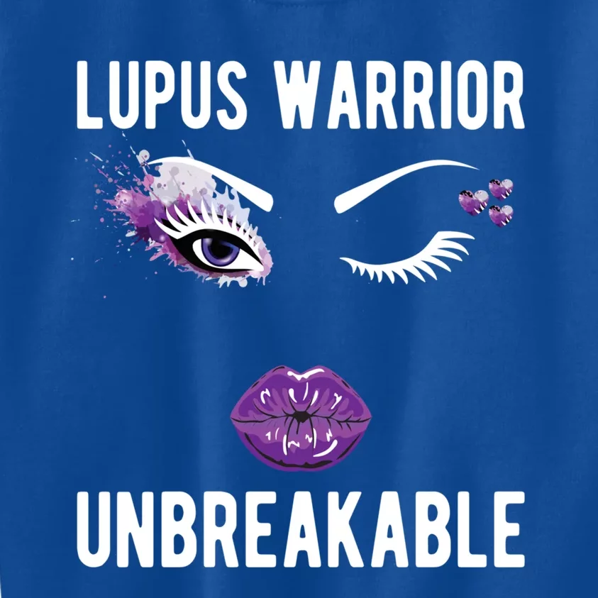 Lupus Warrior Unbreakable Purple Ribbon Lupus Fighter Gift Kids Sweatshirt