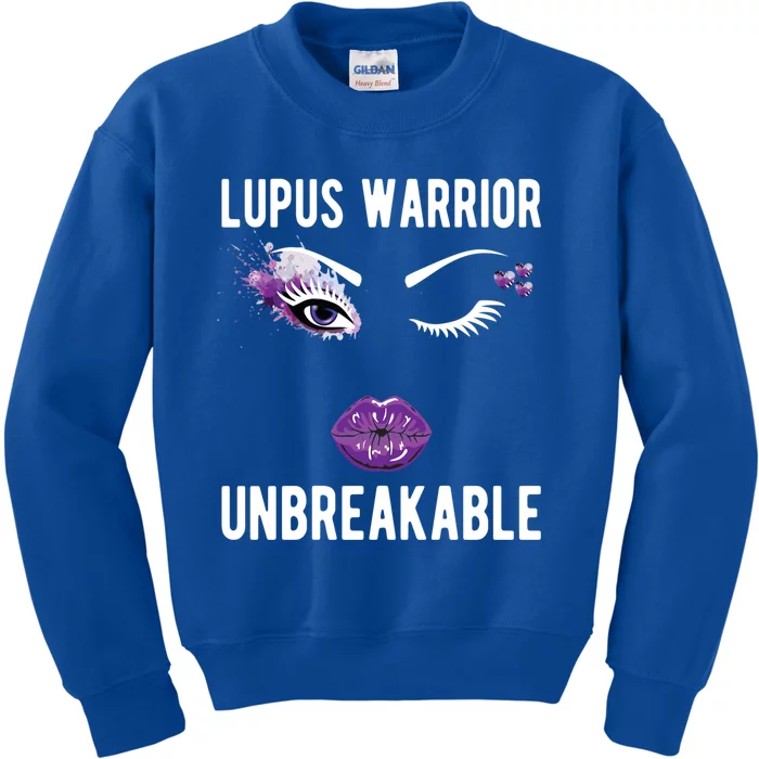 Lupus Warrior Unbreakable Purple Ribbon Lupus Fighter Gift Kids Sweatshirt