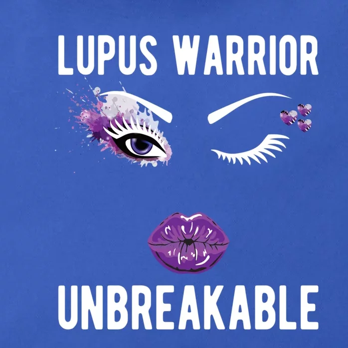 Lupus Warrior Unbreakable Purple Ribbon Lupus Fighter Gift Zip Tote Bag