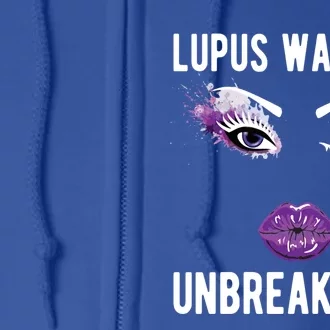 Lupus Warrior Unbreakable Purple Ribbon Lupus Fighter Gift Full Zip Hoodie