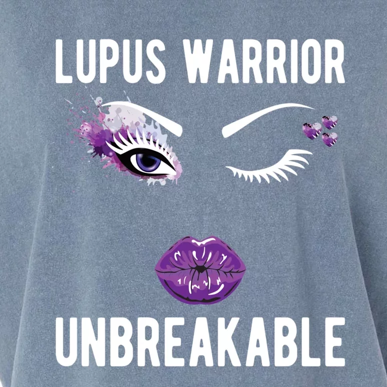 Lupus Warrior Unbreakable Purple Ribbon Lupus Fighter Gift Garment-Dyed Women's Muscle Tee