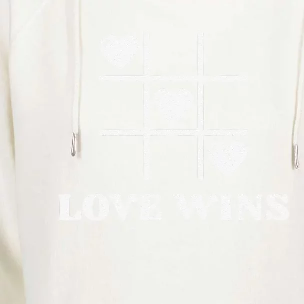 Love Wins Valentine's Day Womens Funnel Neck Pullover Hood