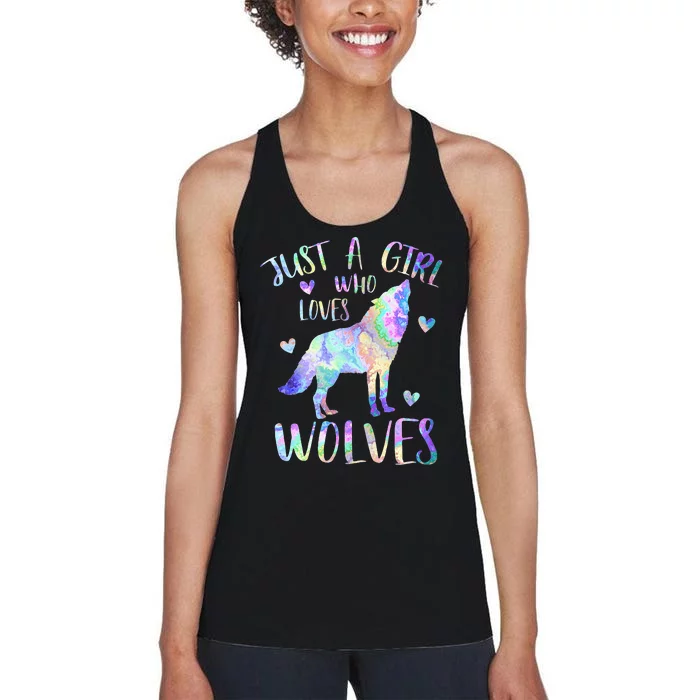 Loves Wolves wolf Face, Women's Racerback Tank