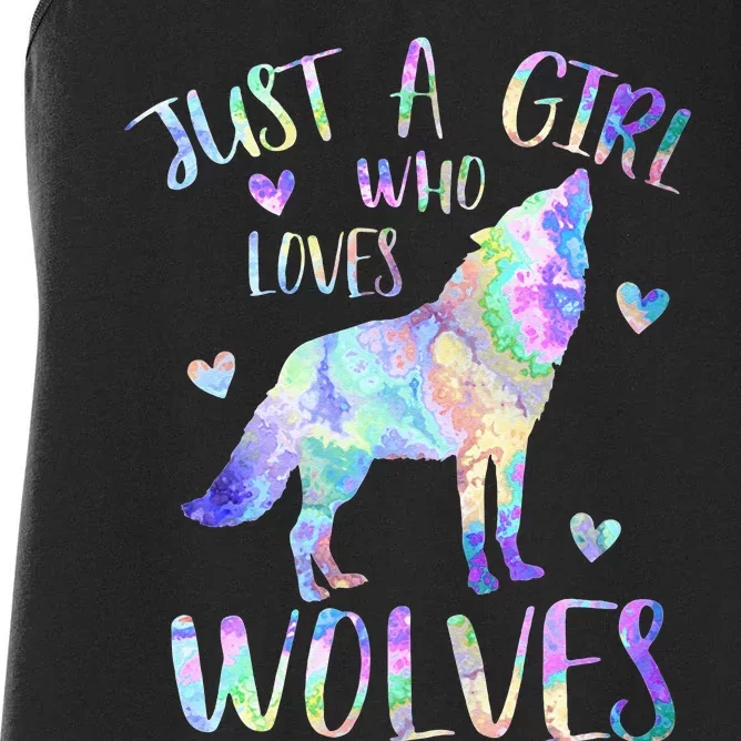 Loves Wolves wolf Face, Women's Racerback Tank