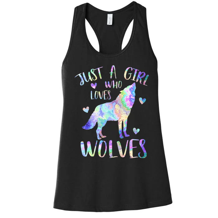 Loves Wolves wolf Face, Women's Racerback Tank