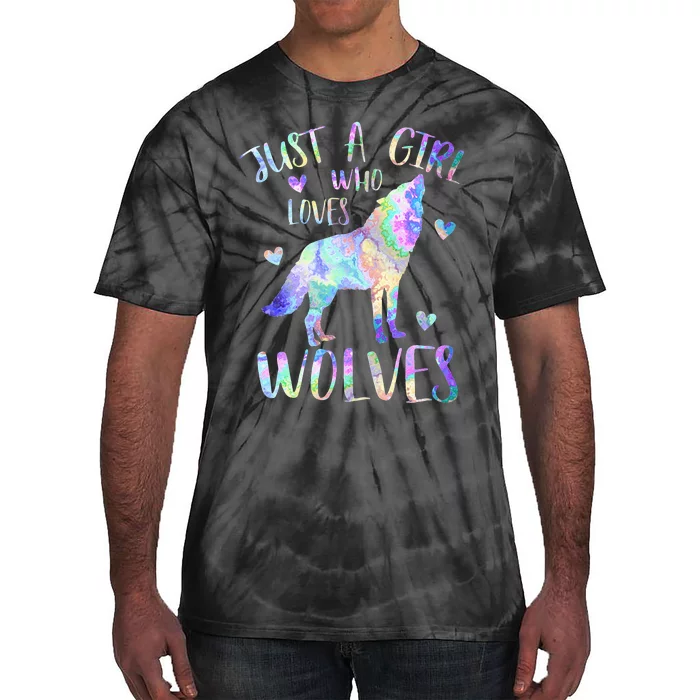 Loves Wolves wolf Face, Tie-Dye T-Shirt