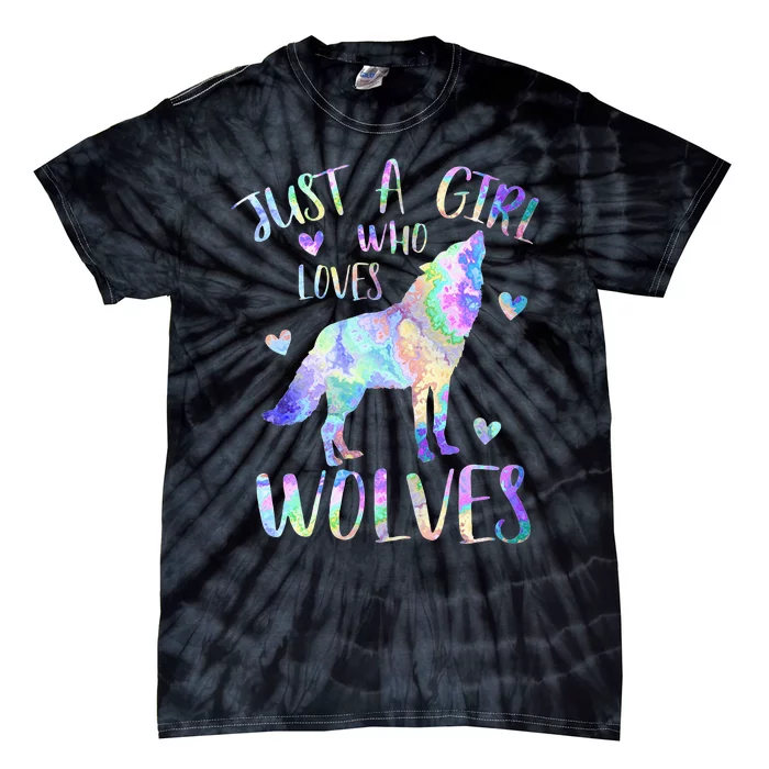 Loves Wolves wolf Face, Tie-Dye T-Shirt