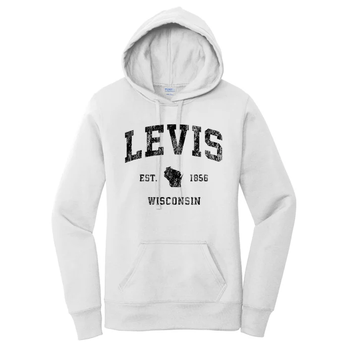 Levis Wisconsin Wi Vintage Athletic Black Sports Design Women's Pullover Hoodie