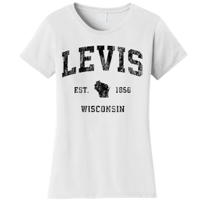 Levis Wisconsin Wi Vintage Athletic Black Sports Design Women's T-Shirt