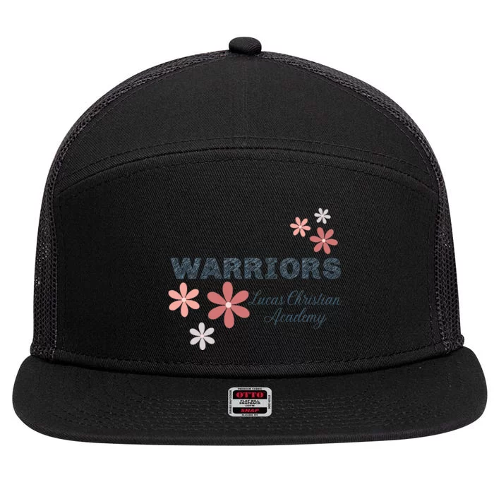 Lca Warriors With Flowers 7 Panel Mesh Trucker Snapback Hat