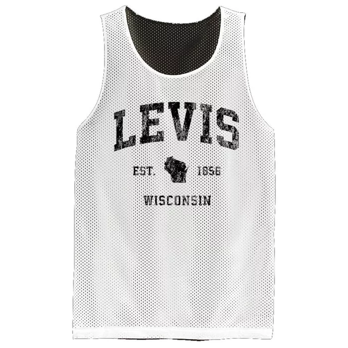 Levis Wisconsin Wi Vintage Athletic Black Sports Design Mesh Reversible Basketball Jersey Tank