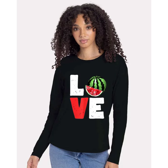 Love Watermelon Women Watermelon Lovers Womens Cotton Relaxed Long Sleeve T-Shirt