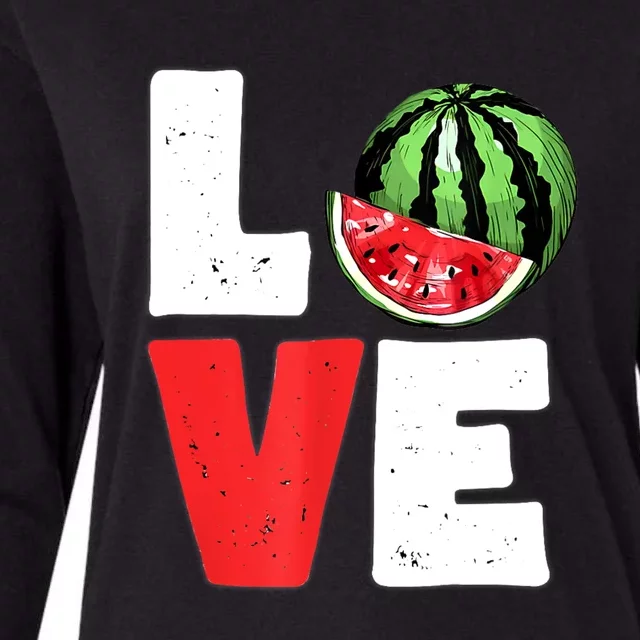 Love Watermelon Women Watermelon Lovers Womens Cotton Relaxed Long Sleeve T-Shirt