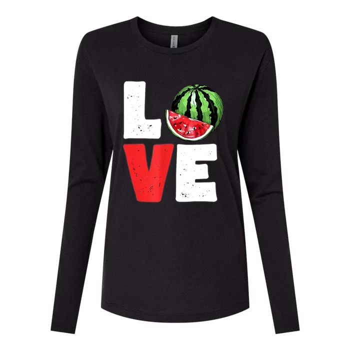 Love Watermelon Women Watermelon Lovers Womens Cotton Relaxed Long Sleeve T-Shirt