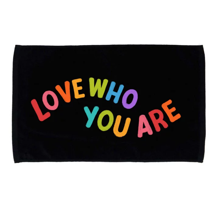 Love Who You Are Rainbow Positive Quote Microfiber Hand Towel