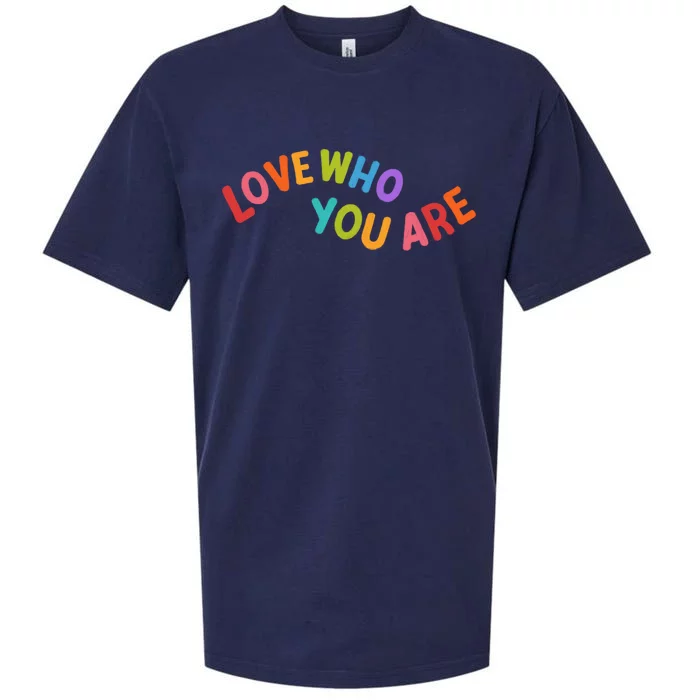 Love Who You Are Rainbow Positive Quote Sueded Cloud Jersey T-Shirt