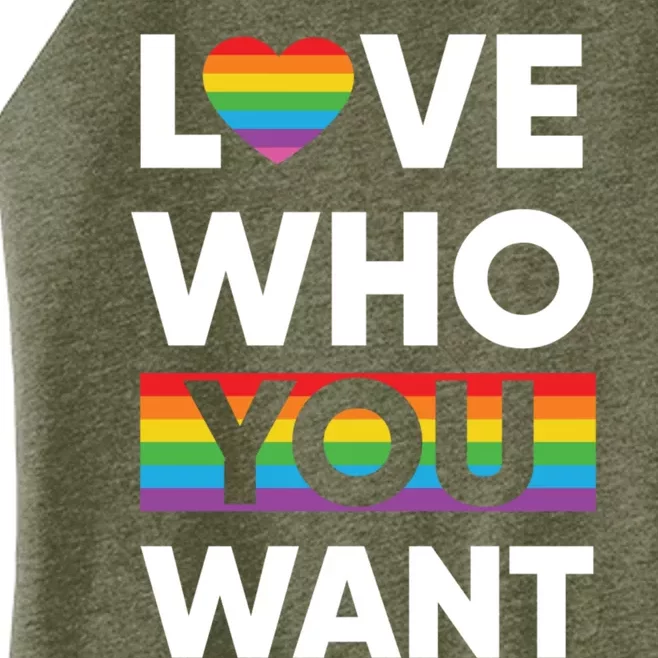 Love Who You Want Lgbt Pride Gift Women’s Perfect Tri Rocker Tank