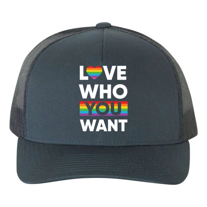 Love Who You Want Lgbt Pride Gift Yupoong Adult 5-Panel Trucker Hat