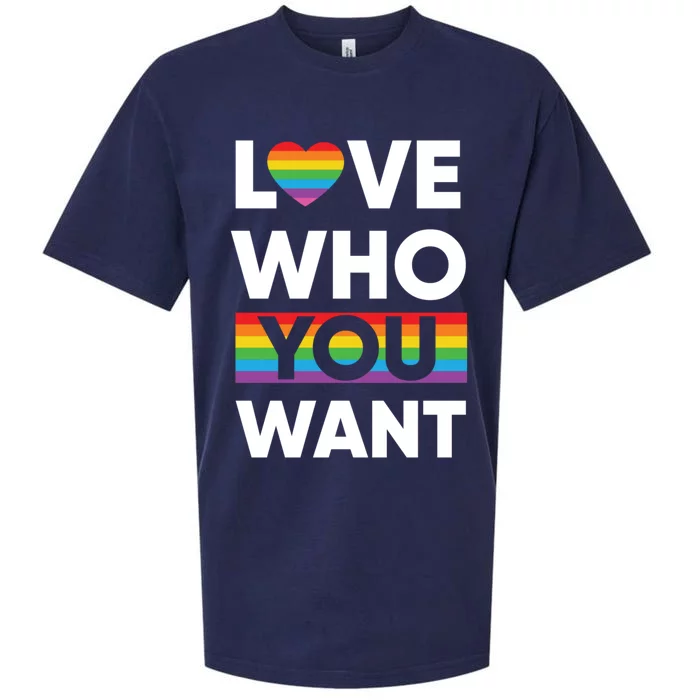 Love Who You Want Lgbt Pride Gift Sueded Cloud Jersey T-Shirt