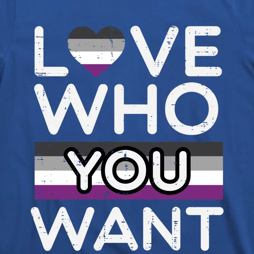 Love Who You Want Asexual Ace Pride Flag Asexuality Lgbtq Gift T-Shirt