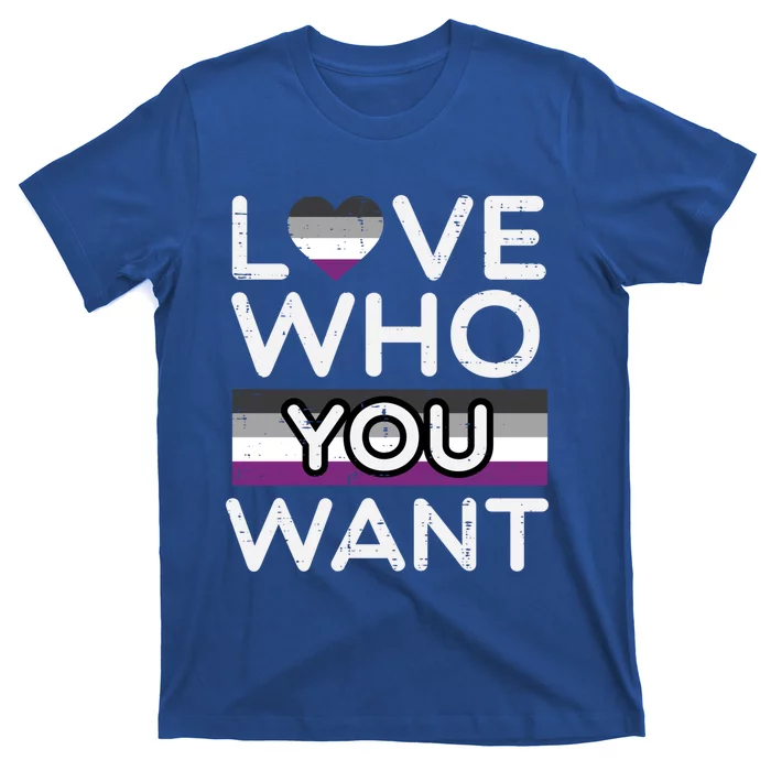 Love Who You Want Asexual Ace Pride Flag Asexuality Lgbtq Gift T-Shirt