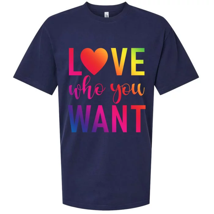 Love Who You Want Bisexual Lesbian Gay Pride Gift Sueded Cloud Jersey T-Shirt